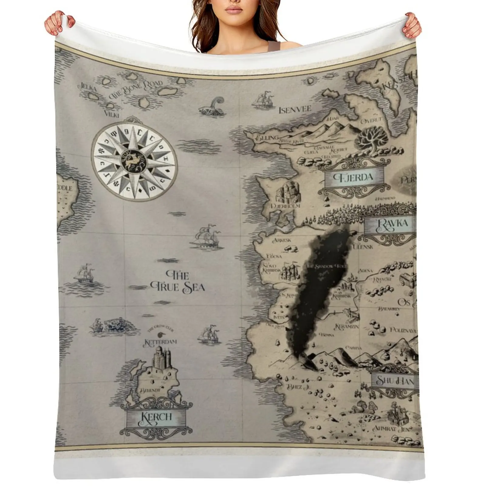 

Colorized Grishaverse Map (High Res) Throw Blanket Blankets Sofas Of Decoration Fashion Sofas Picnic Travel Blankets