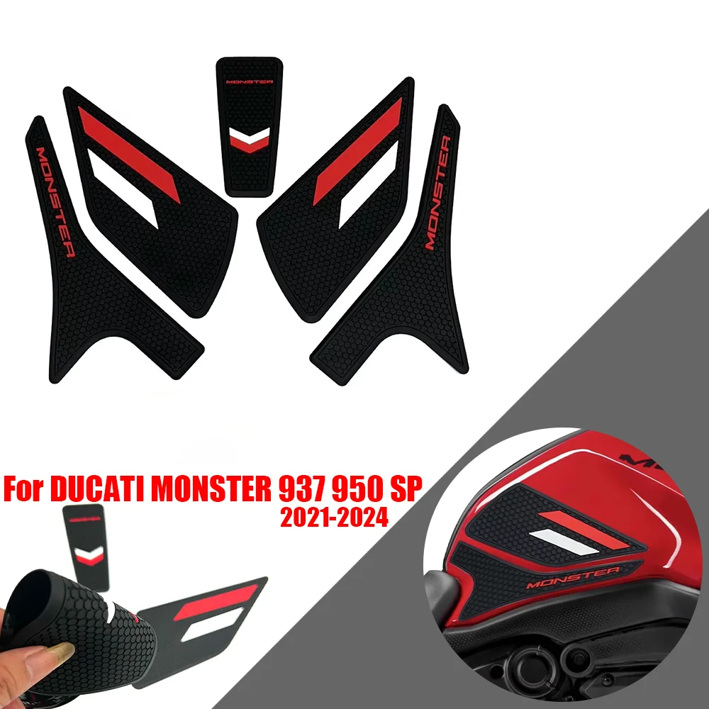 

For DUCATI MONSTER 937 950 SP Motorcycle Side fuel tank pad Non-slip Rubber Waterproof Anti-slip protective Stickers 2021-2024