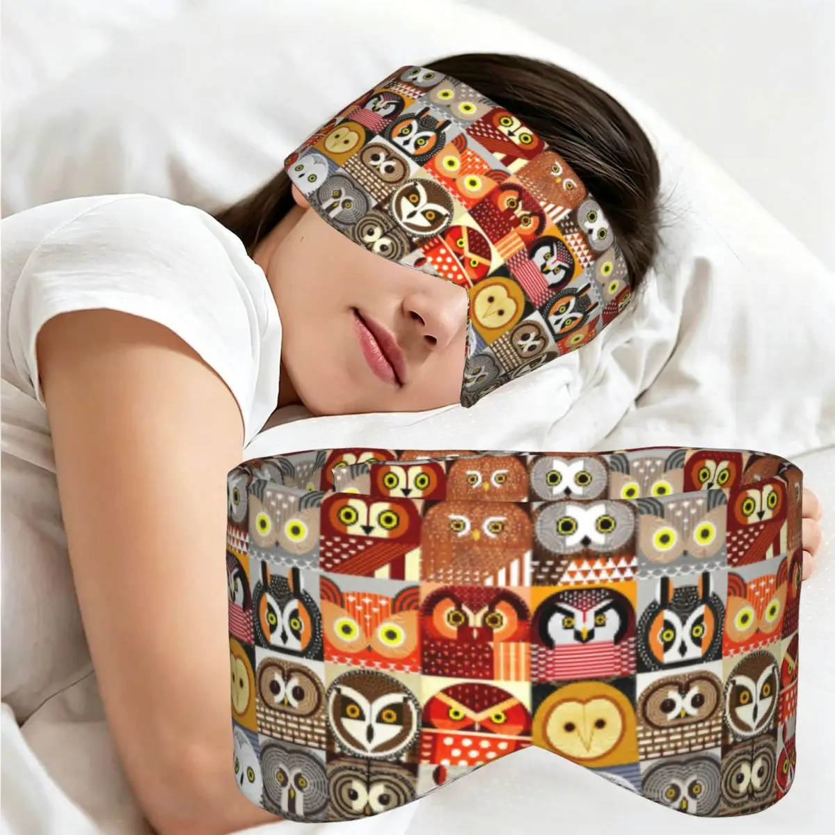 North American Owl sleep eye mask Light Blocking Portable Eye Cover for Girls Boys Home Sleeping Party Gift Eyeshade eyepatch