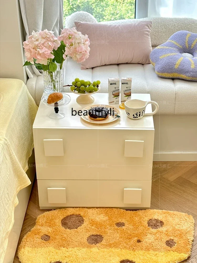 

Cream Style Carmen Cabinet Modern Simple Bedside Table Movable Module Assembled Cabinet Storage Chest of Drawers TV Cabinet