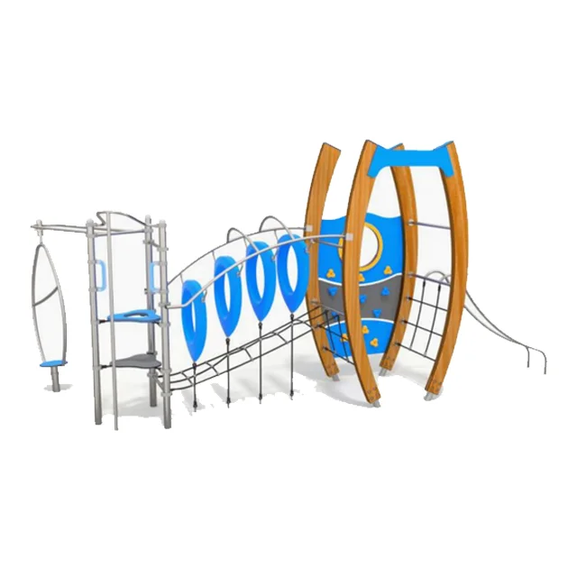 Outdoor Playground Fitness Training Wood Climbing Rope Net for Kids