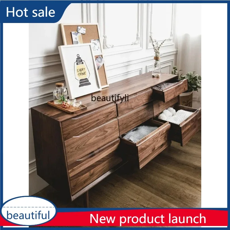 

A029 Скандинавский японский черный орех, ящик для хранения в спальне, шкаф для хранения в гостиной, край шкафа для хранения