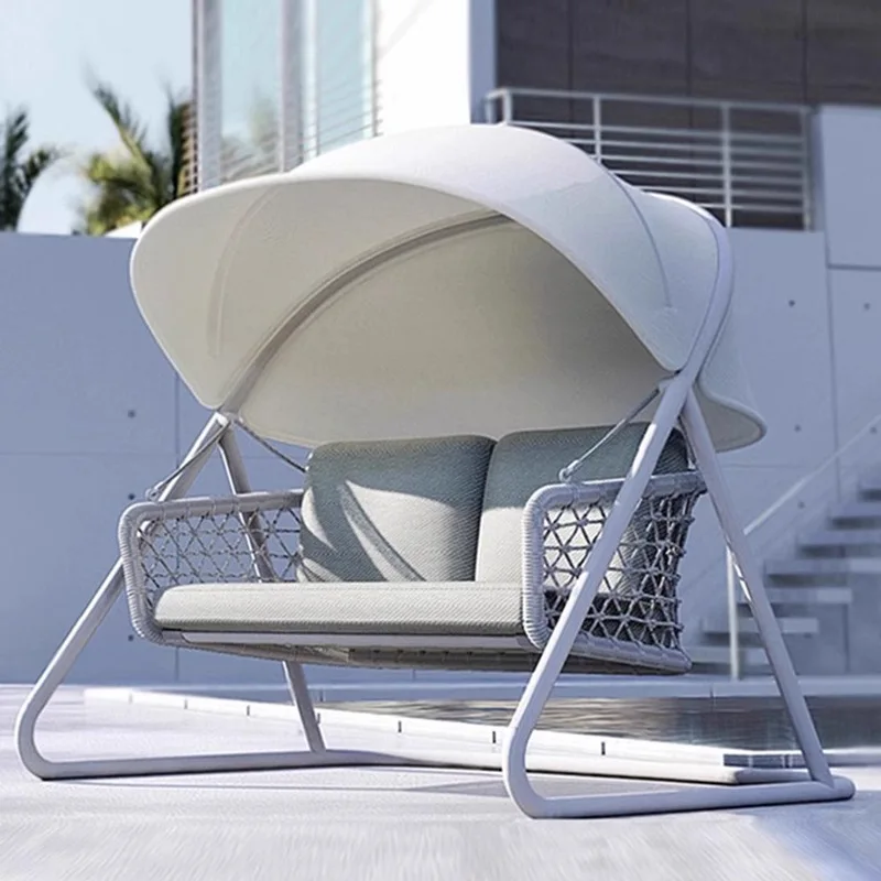 Outdoor swing chair waterproof sunscreen courtyard sunshade Nordic outdoor indoor balcony rocking chair homestay chair furniture