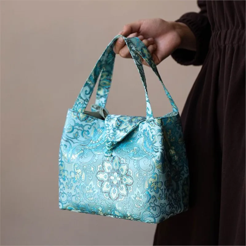 Chinese Style Travel Tea Set Storage Bag Household Outdoor Portable Tea Kuaike Cup Teapot Tea Cup Storage Fabric Handbag ZJ363
