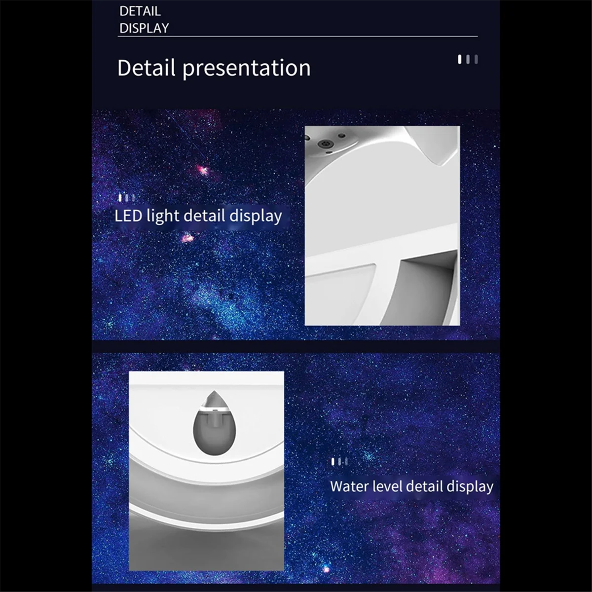 

A66I Anti-Gravity Air Humidifier 350ml RGB Light Ultrasonic Humidifier with Bluetooth 5.0 Speaker for Home Office