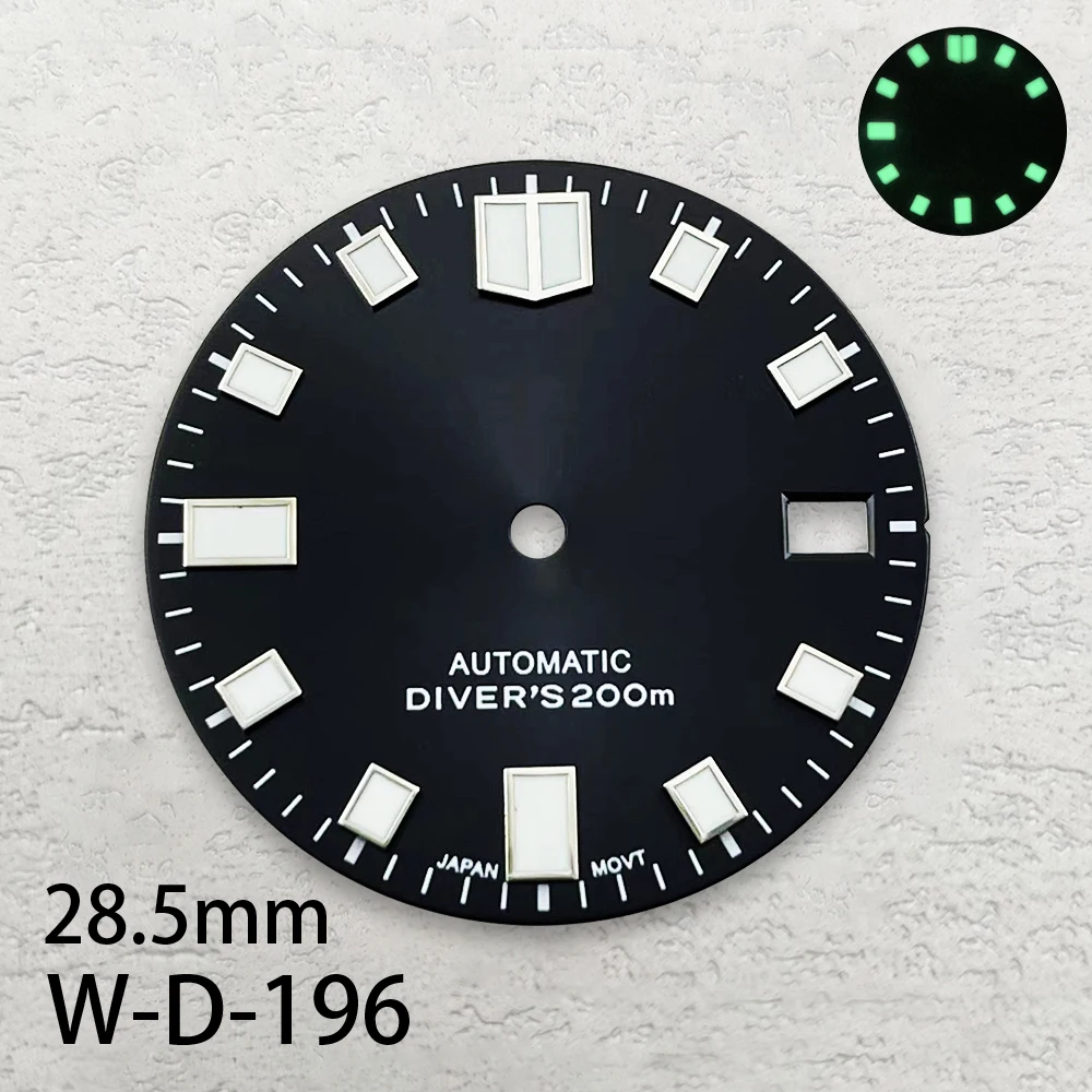 28.5mm S Logo Sunray Dial Fit NH35/NH36/4R/7S Movement Green Luminous Diving High-Quality Watch Modification Accessories