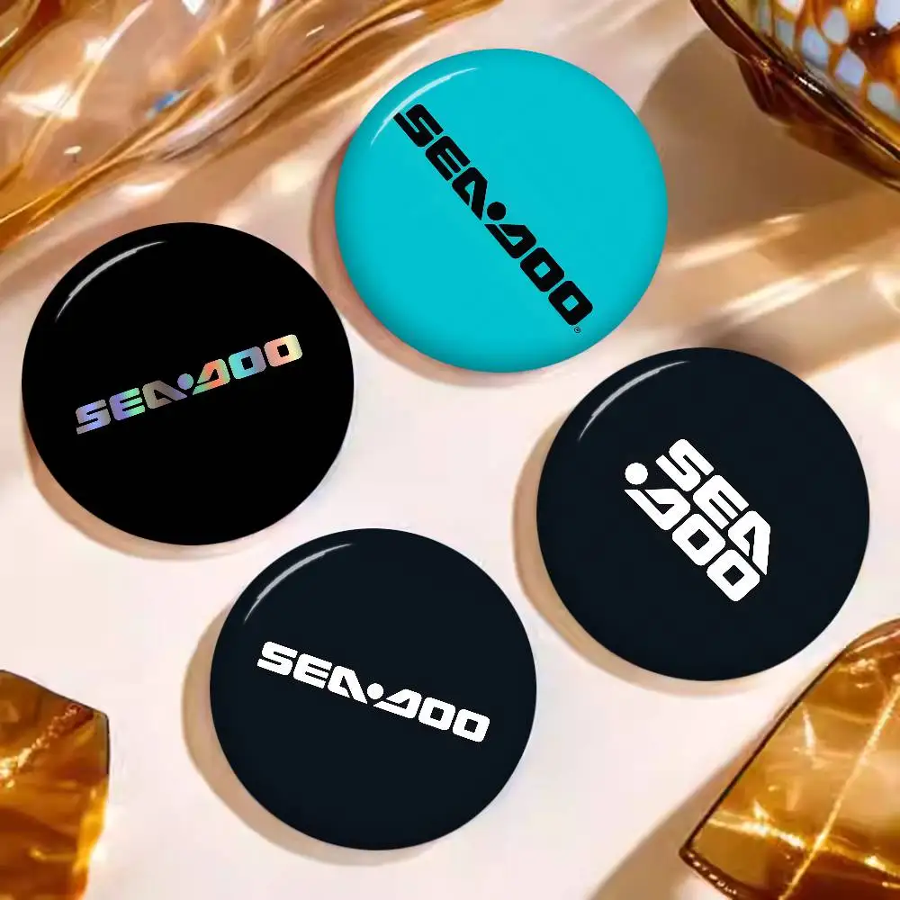 Watercraft Brand S-Sea-DooS Round Button Pins Slogan Creative Brooches Backpack Clothes Decoration Fashion Cartoon Jewelry Gifts