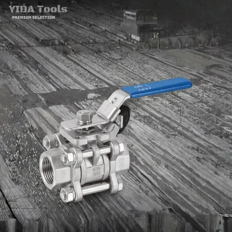 YIDA 304 316L Stainless Steel Three-Piece Ball Valve Q61F-16P Weld Threaded Connection PN16 Water System