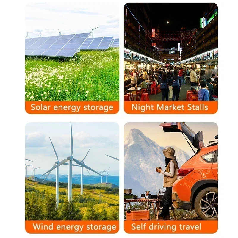 12V 24V 36V 48V 200AH LiFePO4 Battery Built-in BMS for Solar Power System RV Campers Golf Cart Off-road Solar Deep Cycle