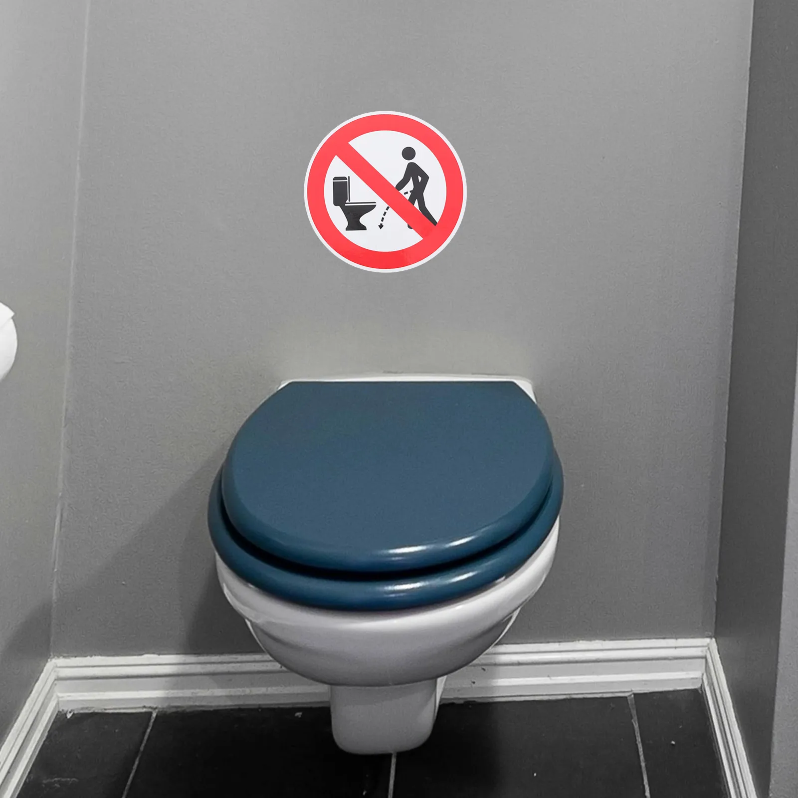 

8pcs Bathroom Stickers No Public Restroom Signs Waterproof PVC Material Easy Application Promotes Cleanliness for door