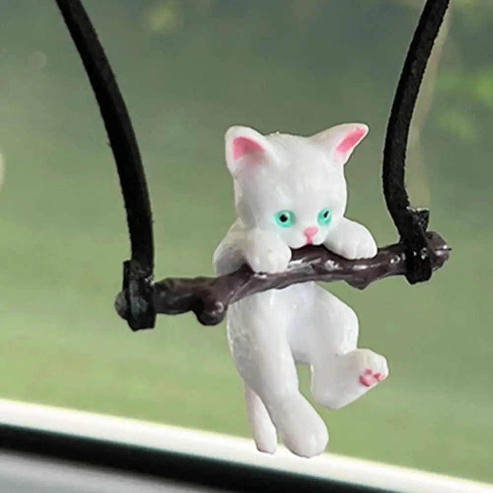 Hanging Pendant  Stylish Strong Toughness Portable  Creative Cute Branch Cat Rearview Mirror Pendant for Gift