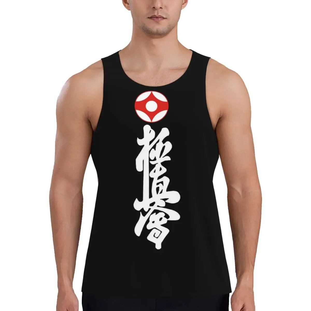 

Quick Dry Kyokushin Karate Kanji Taijutsu Gym Tank Muscle Sleeveless Shirt Bodybuilding Breathable Vest