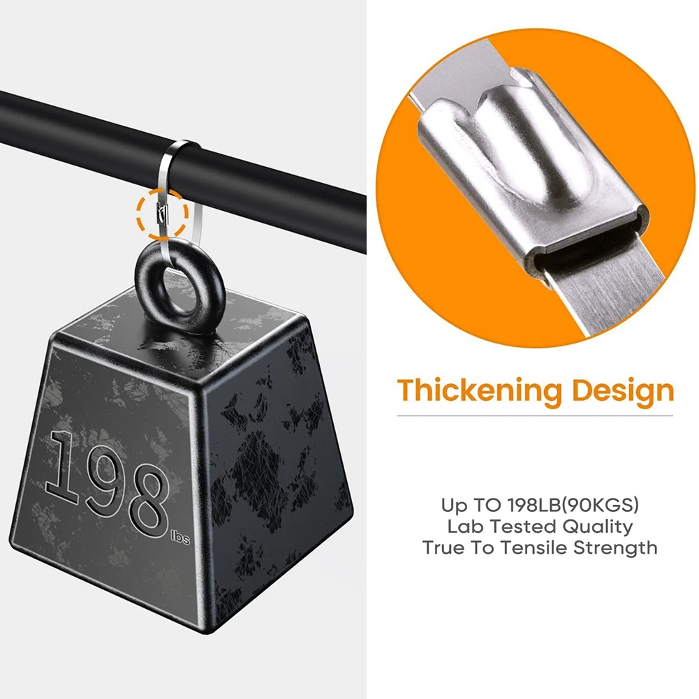 2026 جديد 100 قطعة سلسلة ربط سياج العلاقات ، متعددة الأغراض الذاتي قفل الفولاذ المقاوم للصدأ البريدي العلاقات للخارجية حديقة مزرعة أقفاص الحيوانات الأليفة سياج