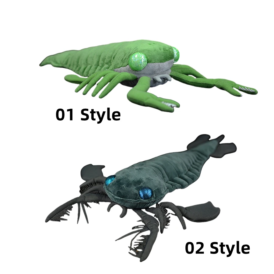 프테리고투스 봉제 인형 바다 전갈 봉제 인형 자켈로프테루스 봉제 인형 실물 같은 유리프테리드 봉제 동물 데보니아 시뮬레이션 인형 장난감