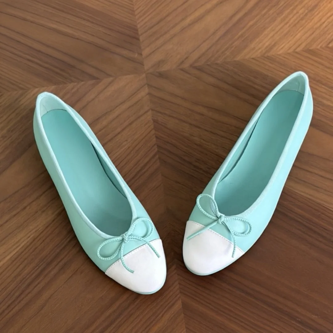 Luxury Brand Women's Ballet Flats Dance Shoes Low-heel Shoes Bow-Detail Outdoor Hiking Shoes Materials Sheepskin Minimalist view 2