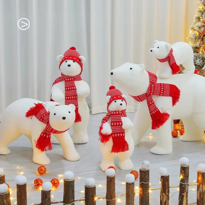 

Christmas Decorations Gift Polar Bear Snowman Creative Ornament Luxury Christmas Tree Scene Decoration Package Showcase Beauty