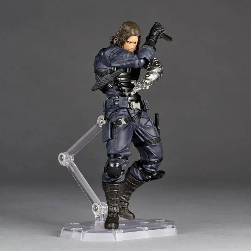 Quente novo kaiyodo soldado de inverno revoltech incrível yamaguchi bucky barnes figura ação modelo desktop ornamentos brinquedo presentes aniversário