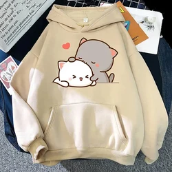 Fashion Cat Printed Long Sleeve Sweatshirt Women's Hooded Autumn and Winter Fleece Hoodies/Sweater