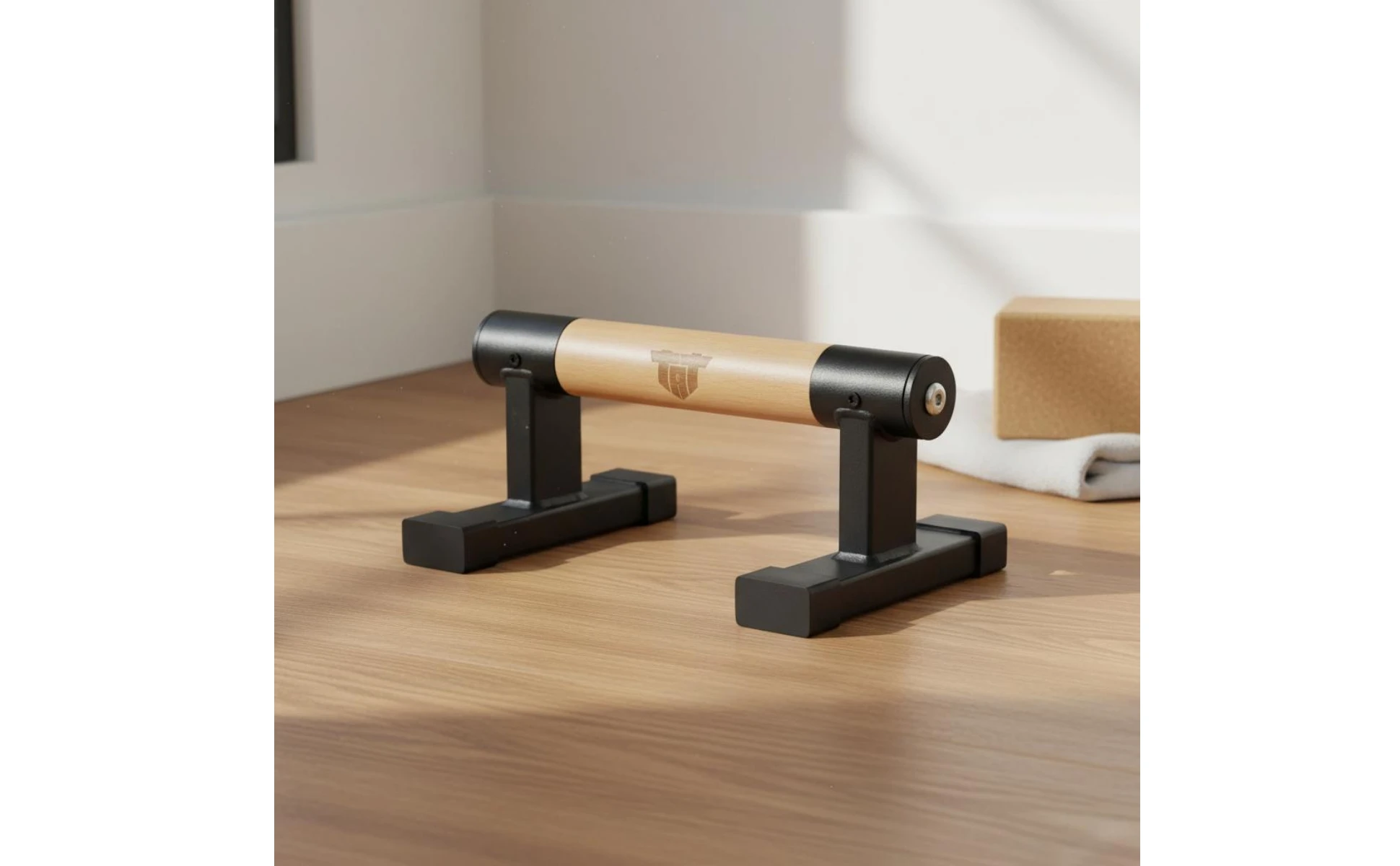 2 Pieces Parallel Bar Style Design Push-up Handles Long-Lasting Wooden Push-up Stand Exercise Equipment Heavy Duty Stable Base