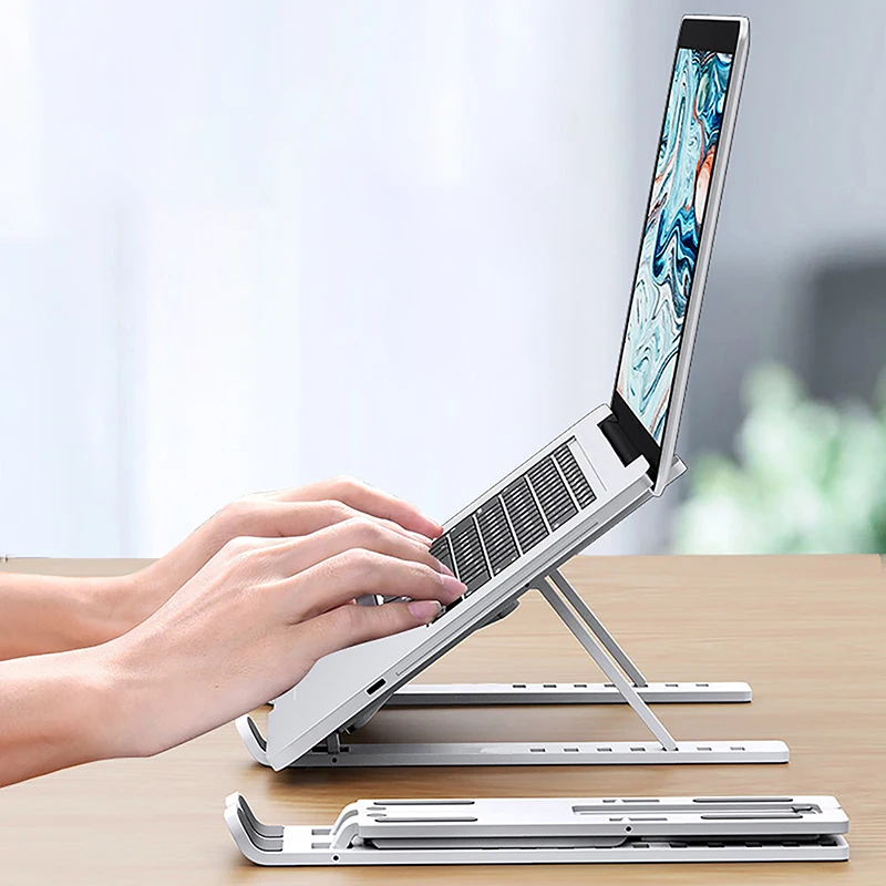 Suporte ajustável para laptop Suporte universal para notebook para Macbook; Base de resfriamento dobrável e antiderrapante para laptop/tablet/telefone