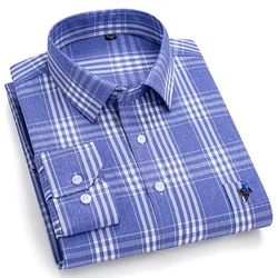 New Plaid Long Sleeve Dress Shirts For Man Cotton Classic Checked Spring Turn Down Collar Plus Size Men's Clothes Shirt Soft