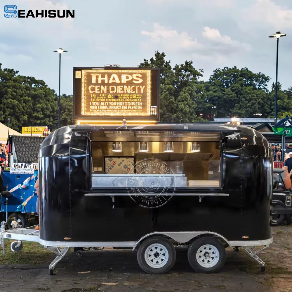 

COC Custom Mobile Kitchen Fully Equipped Fast Food Truck Trailers for Sale Remirque Foodtruck for Coffee Ice Cream Candy