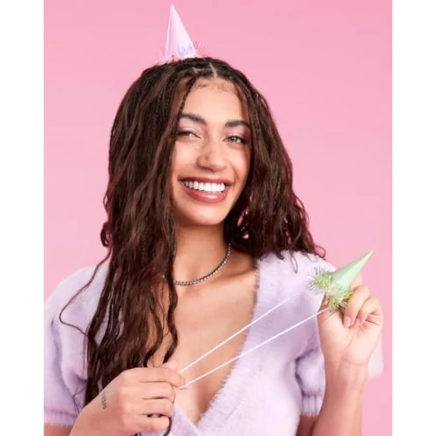 قبعات حفلات صغيرة من رقائق قزحية الألوان من xo Fetti لحفلات أعياد الميلاد وحفلات توديع العزوبية وملابس أعياد الميلاد وحفلات العشاء الممتعة