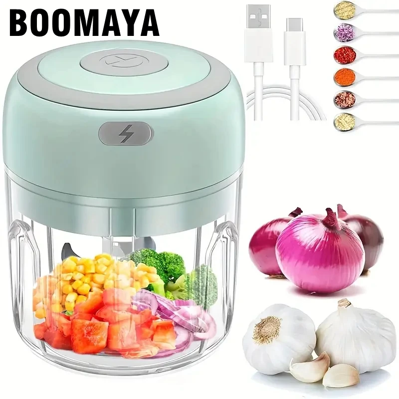 Mini Wireless Electric Garlic Crusher 100ml/250ml Portable Chopper USB Charging Ginger Chili Vegetable Masher Machine Kitchen