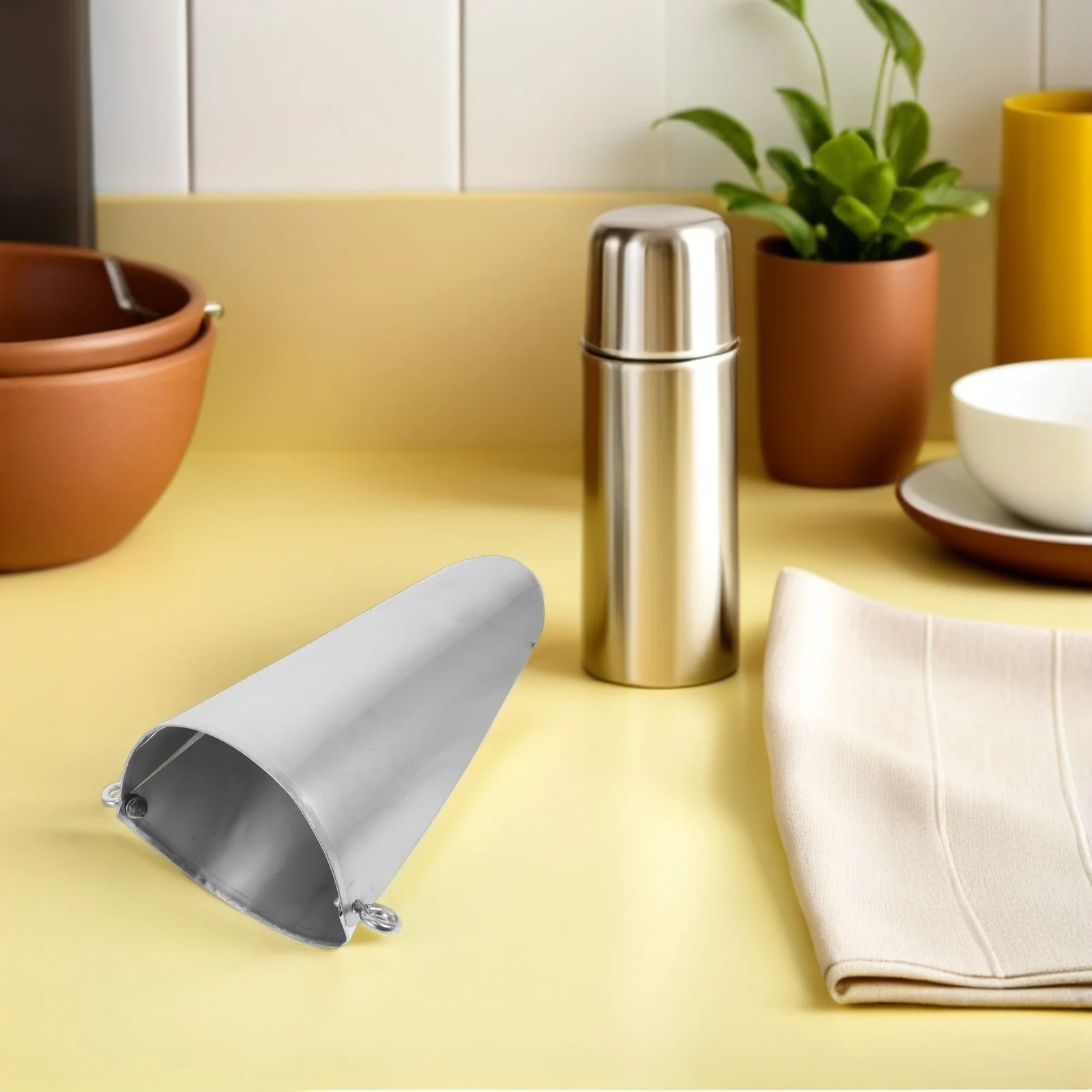 

Stainless Steel Food Bagger Funnel Oval Mouth Commercial Snack Packing Tool For Fried Chicken French Fries Restaurants