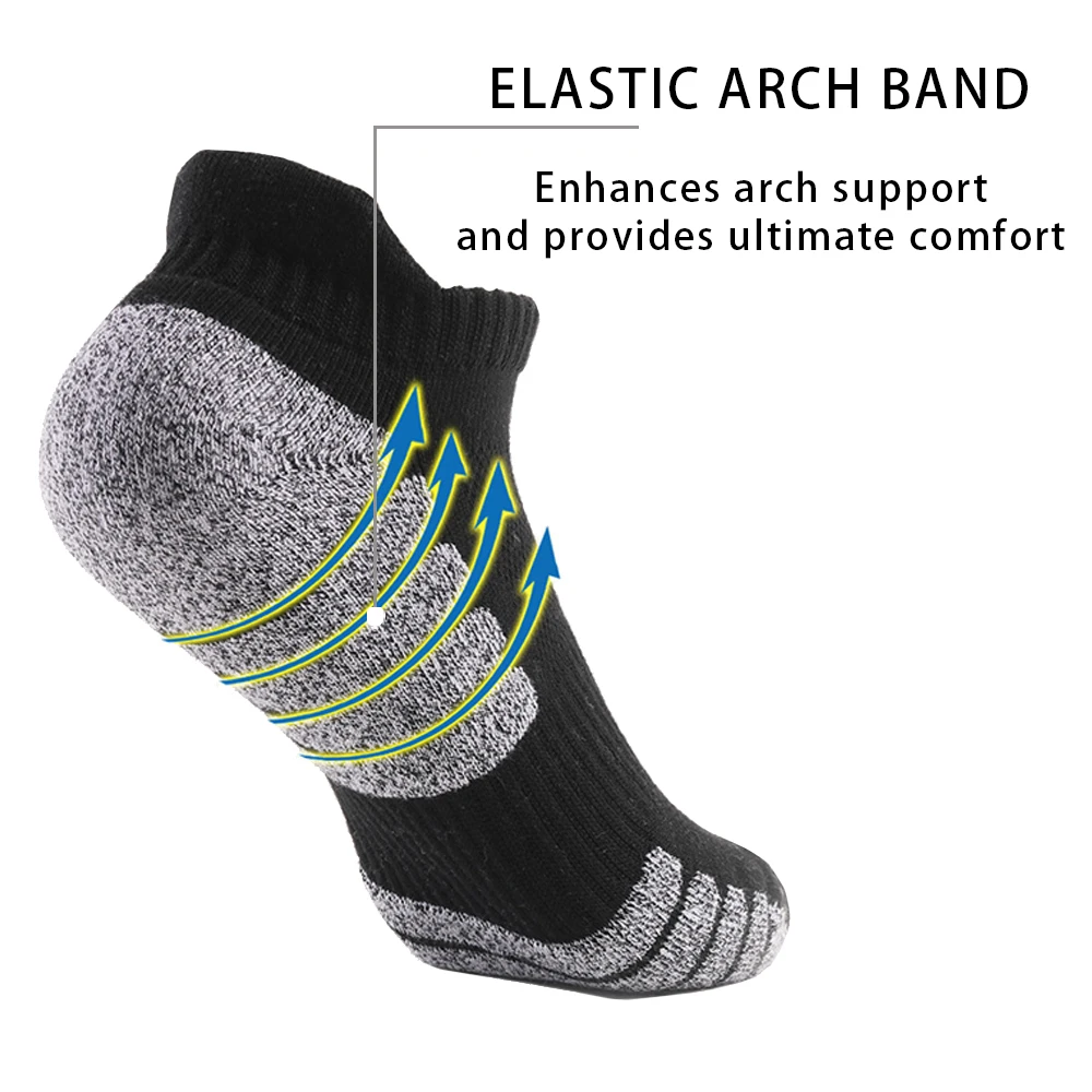 3-paar dikke handdoekbodem enkelsokken dames atletische sokken hardloopcomfort gedempte heren sportsokken zweetabsorberend ademend