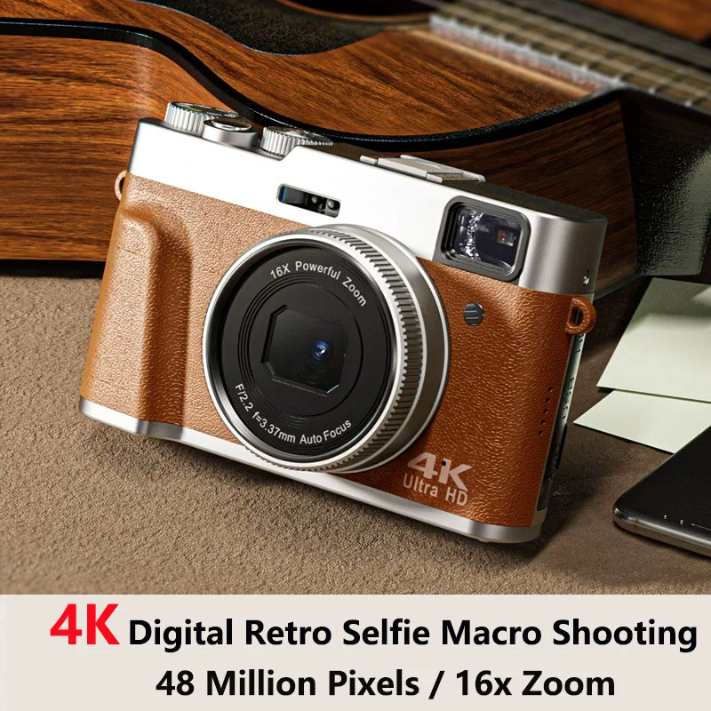 4K 48MP HD Digital Camera with 16X Zoom