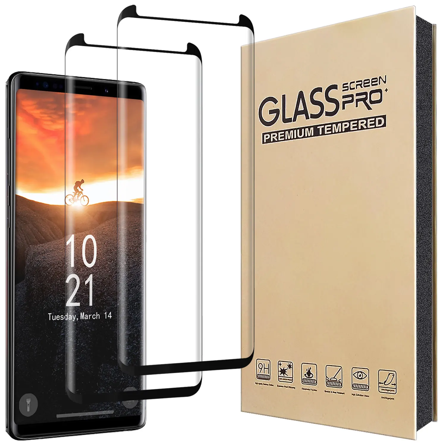 

2Packs Clear Tempered Glass Case Friendly Film Screen Protector For Samsung For Galaxy Note 9/Note 8