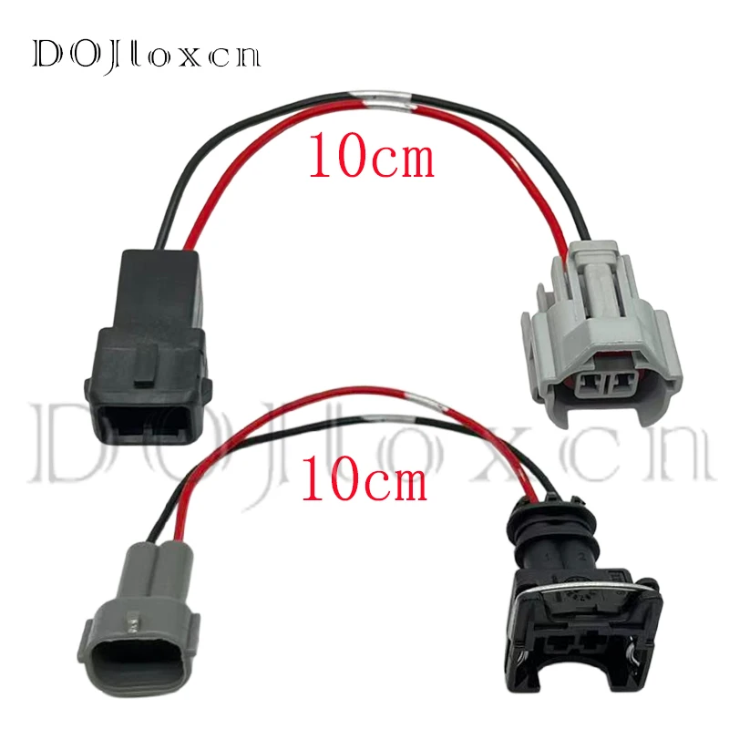 1 Set Car Fuel Injector Adapters Harness Connector For Denso to EV1 Jetronic Male Female Convert Wired Adapters Harness