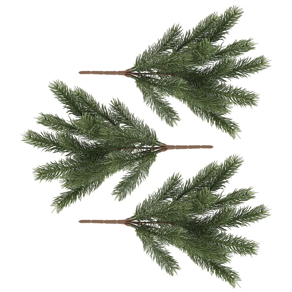 

3pcs Artificial Pine Branchesfestive Wreath Garland Christmas Decor Fake Pine Needle Picks Greenery For Indoor Outdoor Use