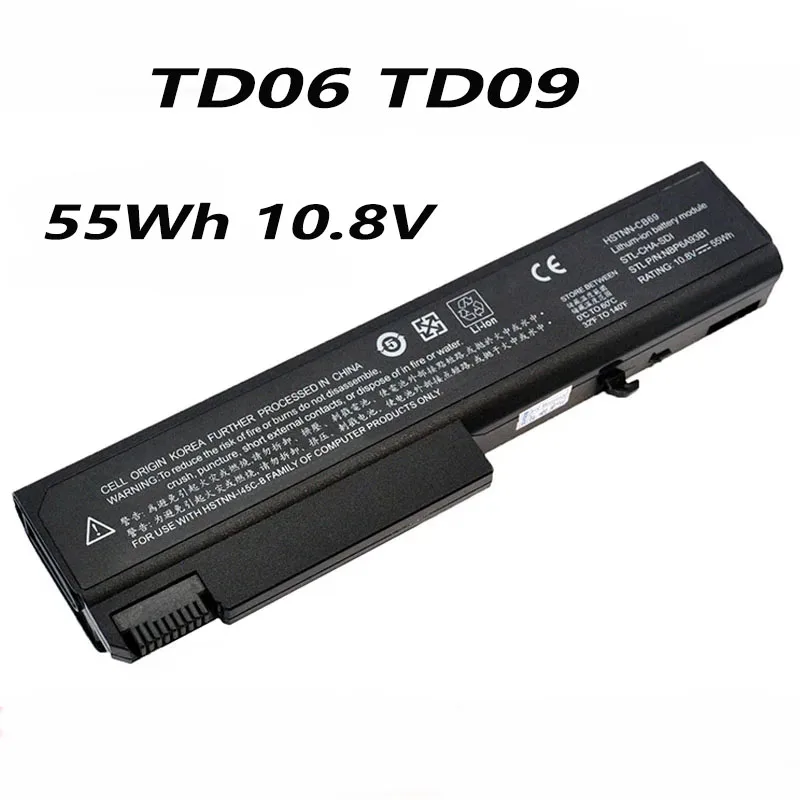 TD06 TD09 55Wh 10.8V Laptop Battery For HP 6930P 8440P 8440W 6530B 6535B 6735B 6730B HSTNN-IB69 6500B 6440B 6550B