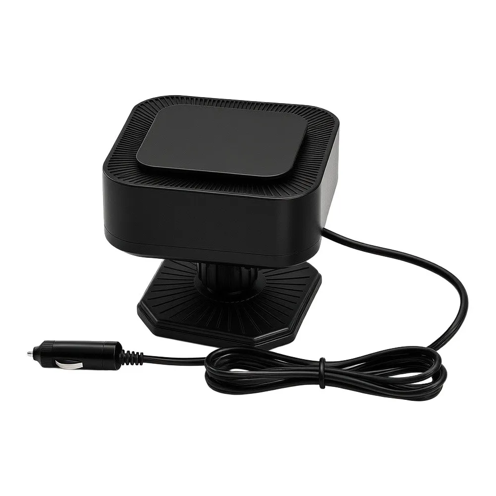 12V Car Heater 120W Electric for fan for Windshield Defroster Demister with Dual Heat Modes 12x11x8cm ABS Compact Design