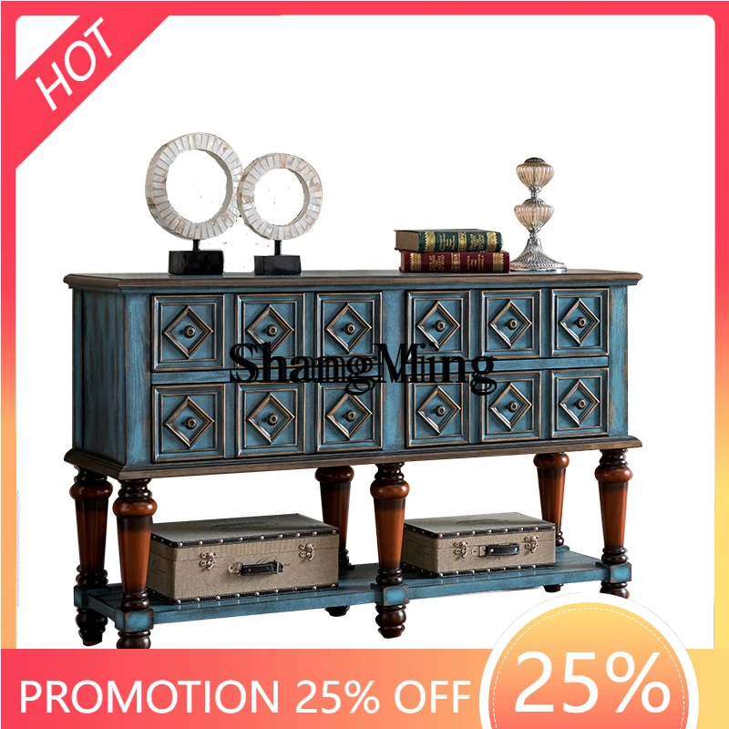 

ZYYExquisite Premium Solid Wood Dining Side Cabinet Large Apartment Living Room Side Cabinet Entrance Storage Decorative Cabinet