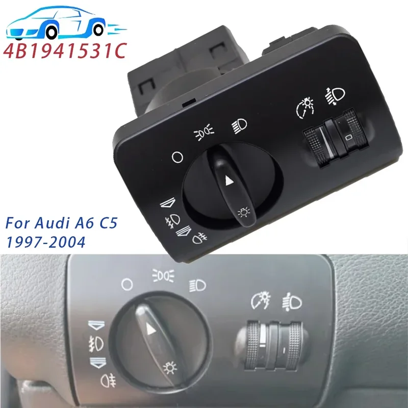 For AUDI A6 S6 C5 Allroad Fog Lamp Control Knob Interior Switches Car Auto Headlight Head Lamp Switch 4B1941531C 4B1 941 531C