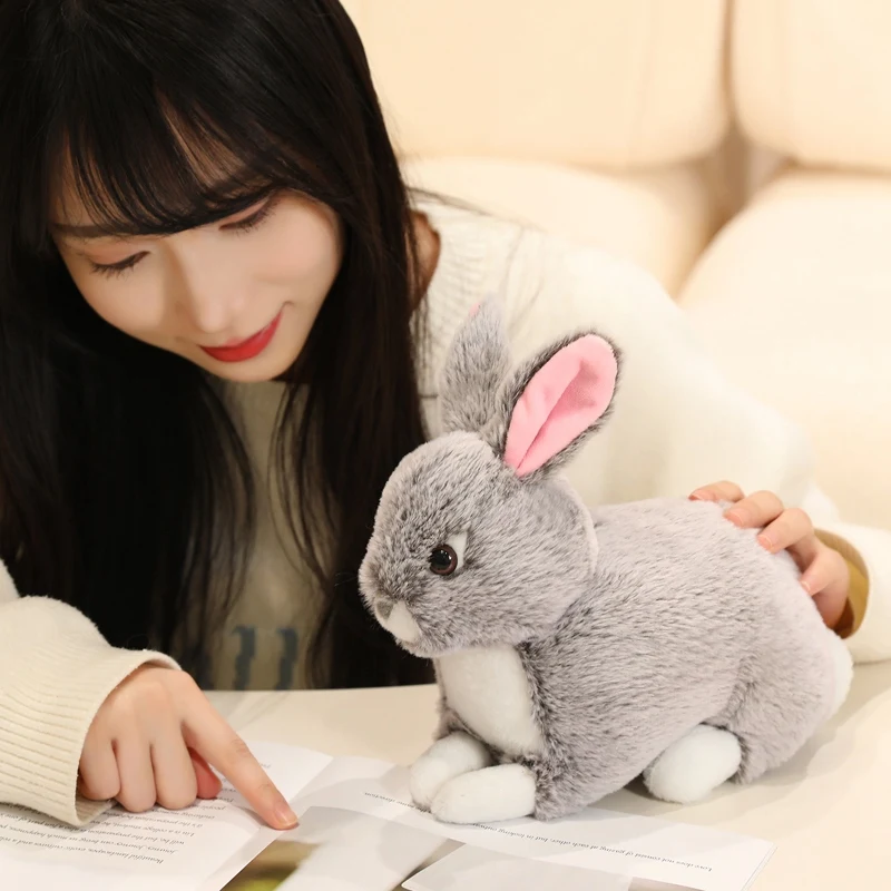 20/25 centimetri Simulato Coniglio Grigio Coniglietto Peluche Coniglio Carino Baby Doll Animale Coniglietto di Pasqua Del Fumetto Coniglio Giocattolo Kawaii Room Decor