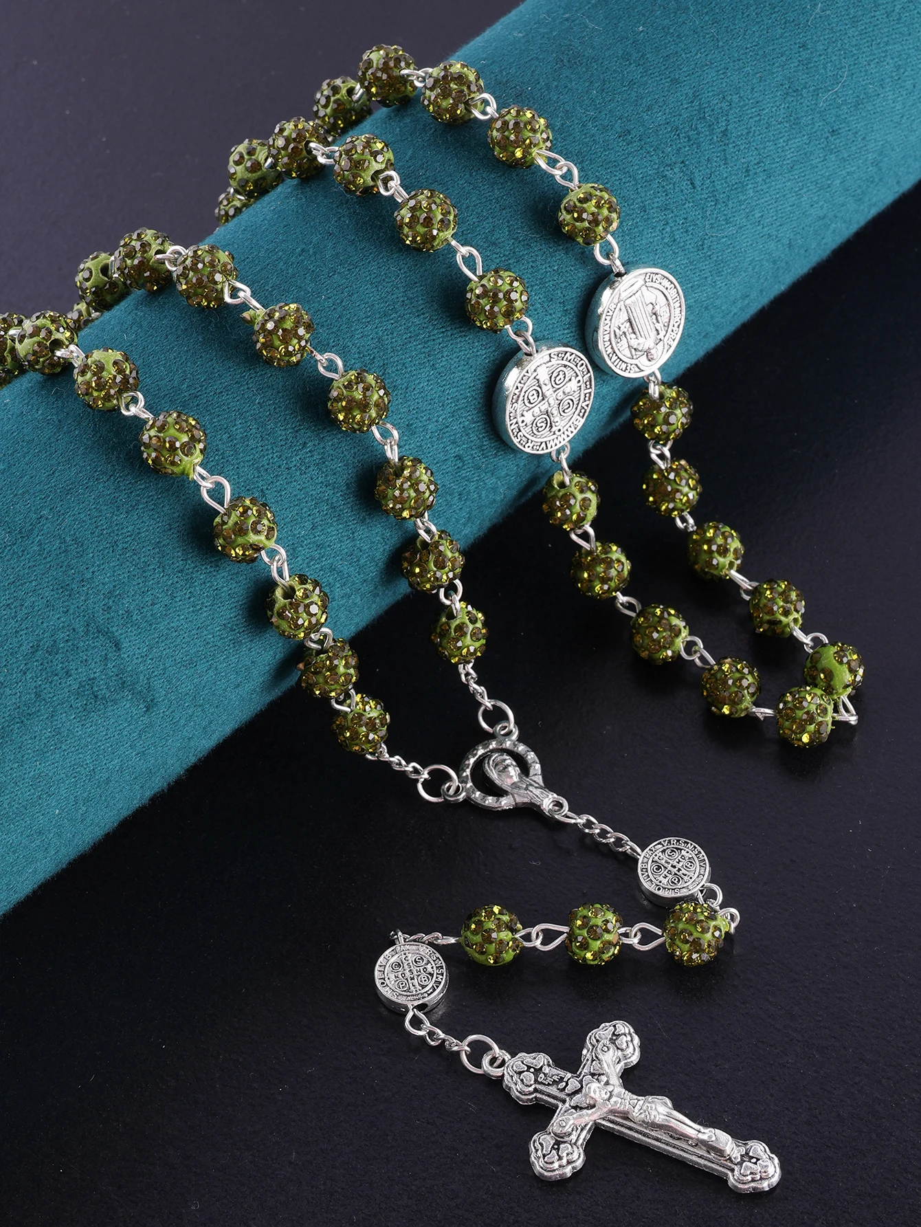 1 Stück Retro Religiöser Persönlichkeits-Rosenkranz für Männer und Frauen, Klassisch Mehrfarbig Handgefertigt Hochwertig 8mm Rosenkranz-Halskette Schmuckgeschenk – Detail 4