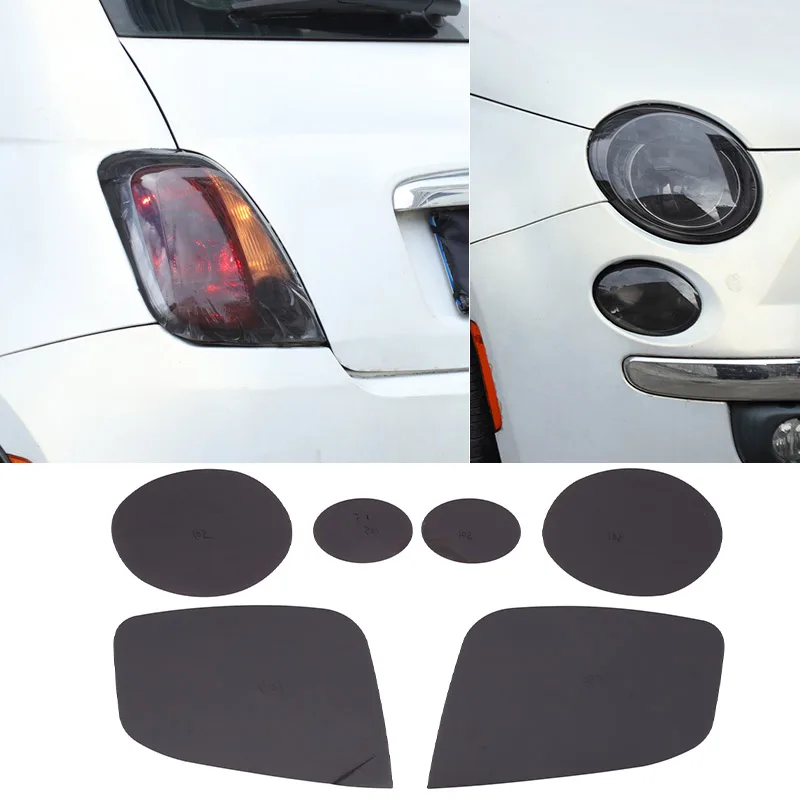 

For Fiat 500 2007-2015 TPU Black Auto Car Headlight Taillight Tint Film Sticker Decoration for Car Body Film