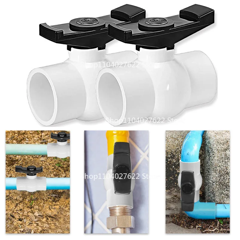 

2 Piece 2 Inch PVC Full Flow Ball Valve Globe Valve Water Control Pipeline Switch Valve Rated Pressure 150PSI