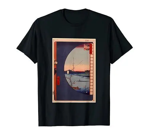 Hiroshige Utagawa One Hundred Famous Views Of Edo Painting Art Men For Man Woman Short Summer Tees Casual Cotton Luxury Brand