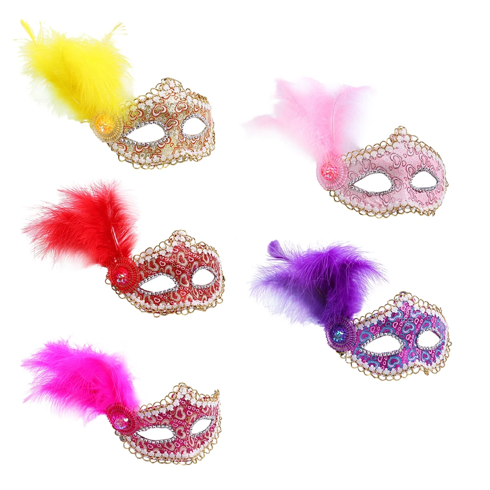 Sexy Party Mask Women Masquerade Luxury Peacock Feathers Half Face Mask Halloween Party Cosplay Costume Venetian Mask