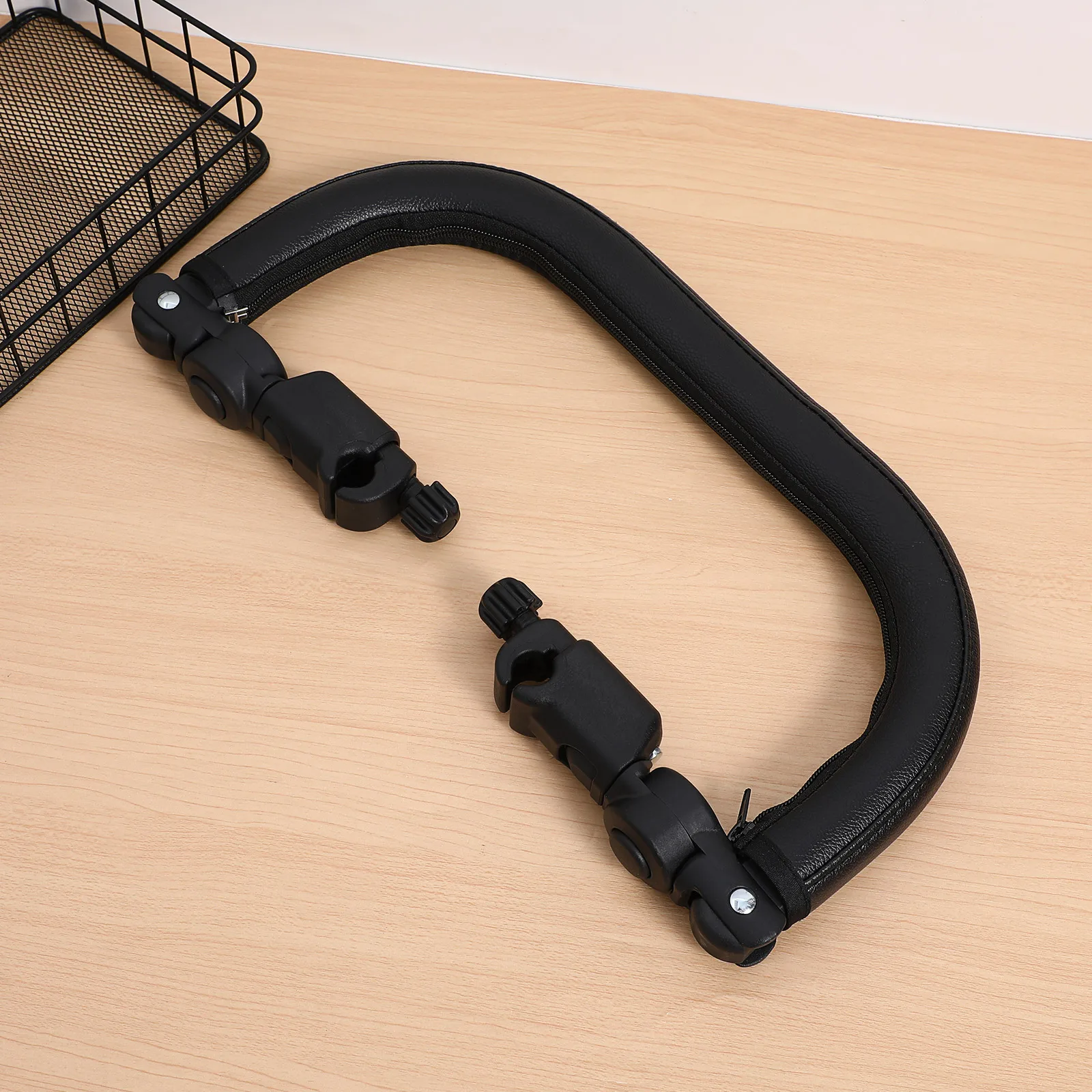 Pu engrossado quadro de ferro impermeável removível braço alça universal para carrinho de bebê-acessórios para carrinho de bebê