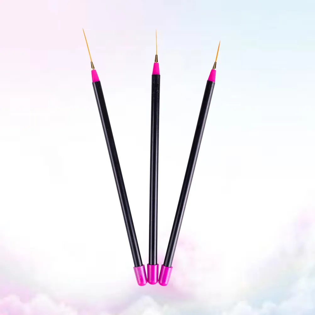3pcs Nail Art Brush Pen Set for Manicure Tools Dotting Painting Design Polish Tool Sturdy Thin Space-Saving Handbag Friendly