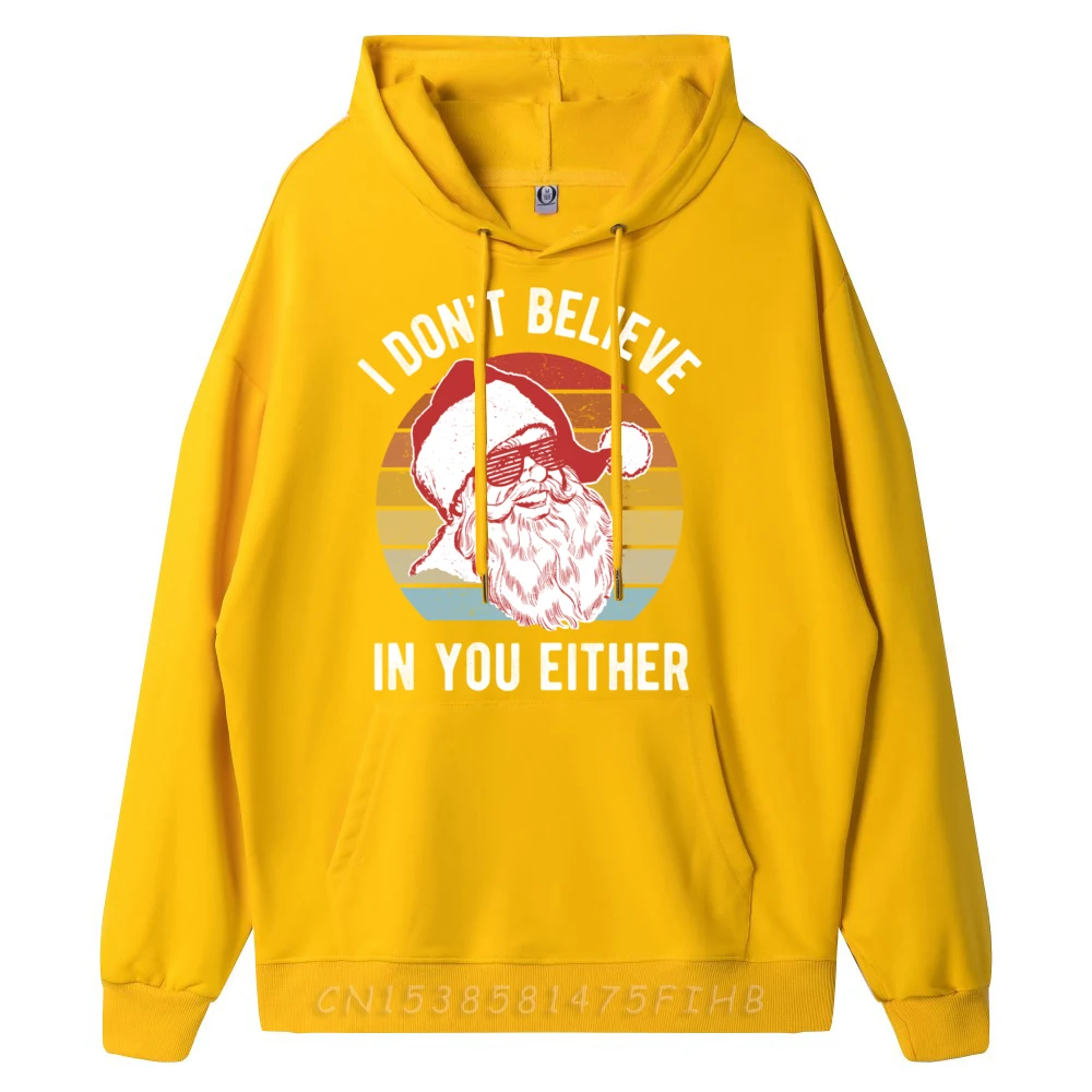 Geek Vintage Retro Santa Shirt Christmas Hoodies Cute Printed Long Sleeve Crew Neck Hoodies Adult Classic Sweatshirt