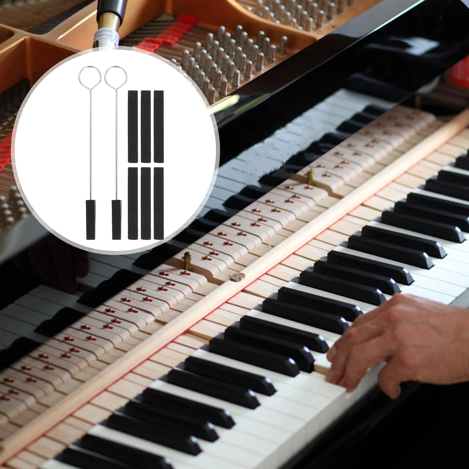 1 set Piano Tuning Tools Rubber Metal Durable Mute Forks Long Strips Simple Easy Use Repair Set For Professionals Piano Tuning