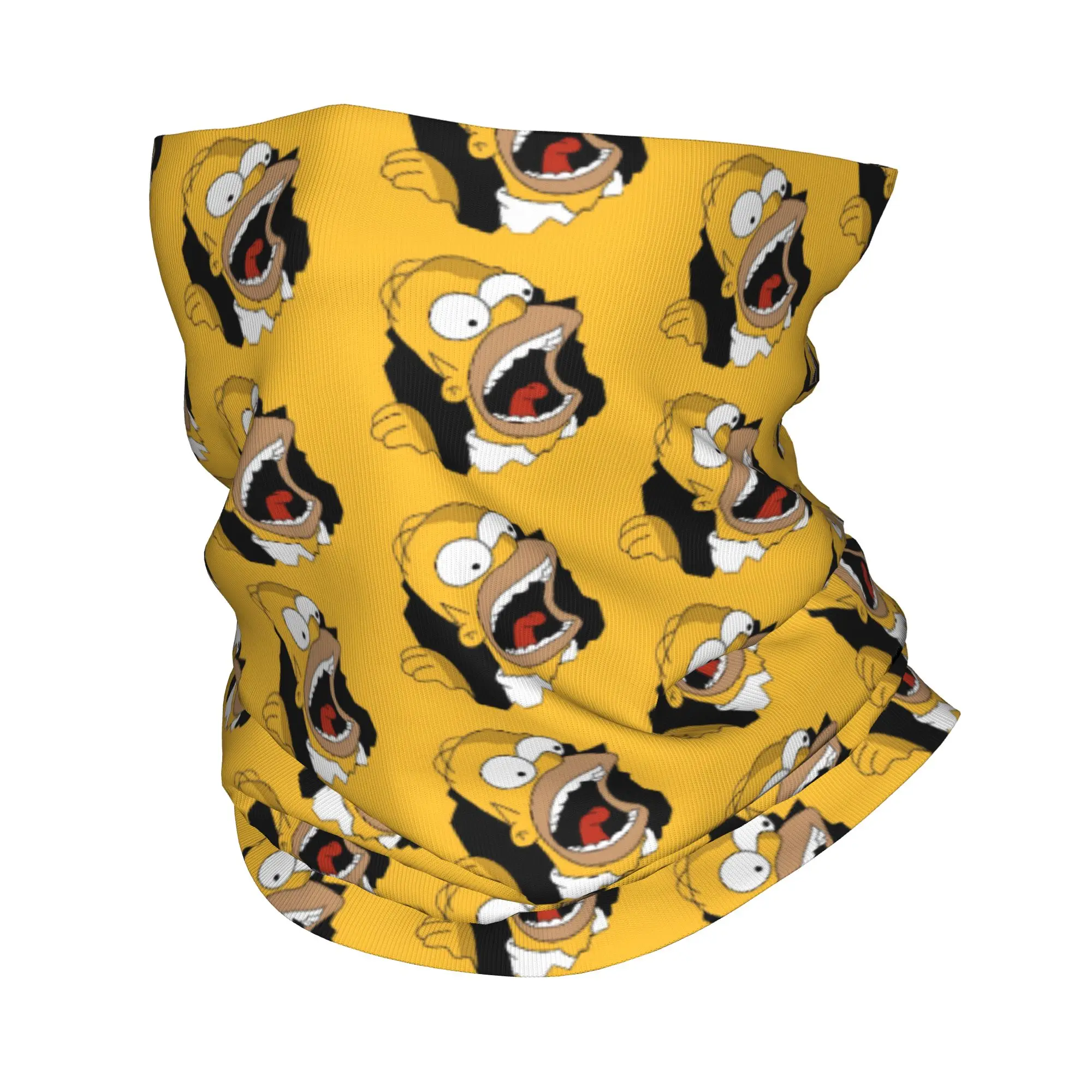 

Custom The S-Simpsones-Anime Winter Headband Neck Warmer Men Women Ski Hunting Tube Scarf Cartoon Homer Face Bandana Gaiter