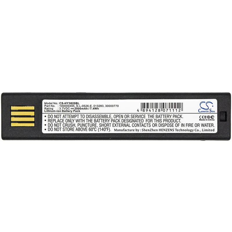 Batería de repuesto CS para Escáner de código de barras Keyence HR-100, 50121527-005, HR-B1, 2000mAh/7,40 Wh